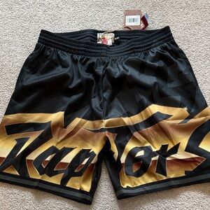Mitchell & Ness Black and Gold Athletic Shorts